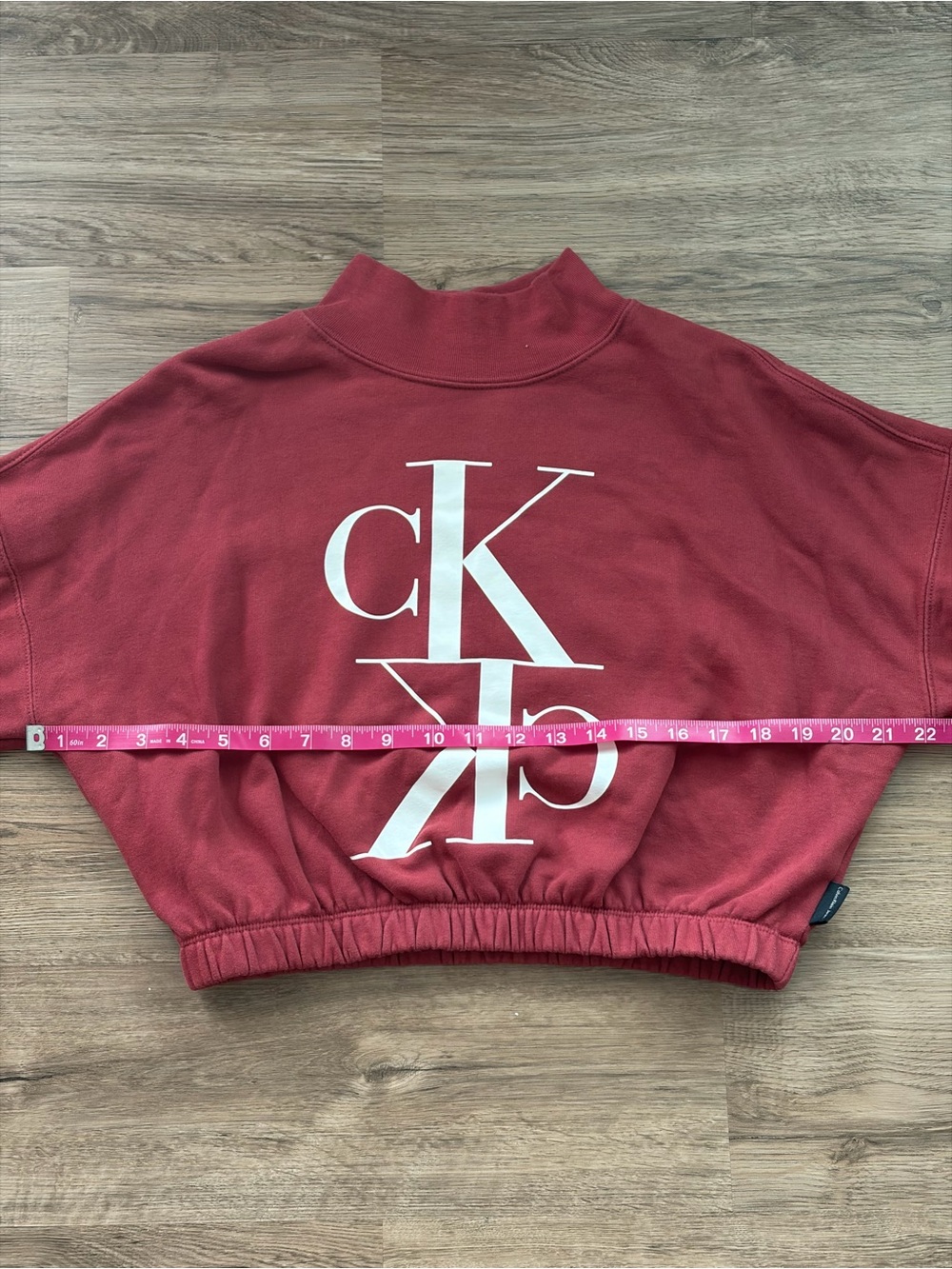 Calvin Klein Cozy Cropped Maroon Mock Neck Size S - Picture 4 of 6